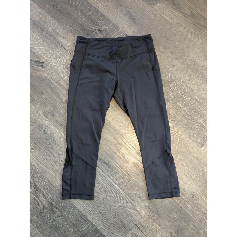 Lululemon 21" Leggings w/ Ventilation, Drawstring, 4 Pockets Sz 10 Black